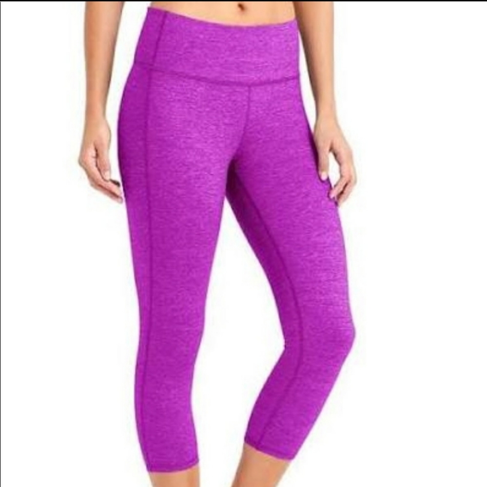 Athleta chaturanga high waist heatheree‎ purple capri legging size small